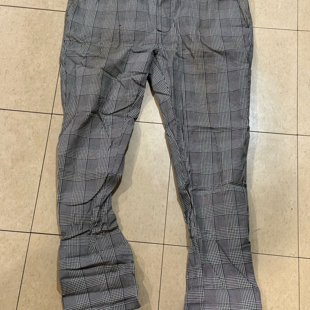 Men's Forever 21 Black and White Plaid Trouser Pants Size L